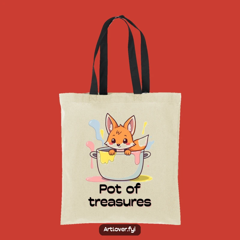 Funny Fox Artist Tote Bag: Chic Curious Character Peeking, Stylish Humorous Gift!