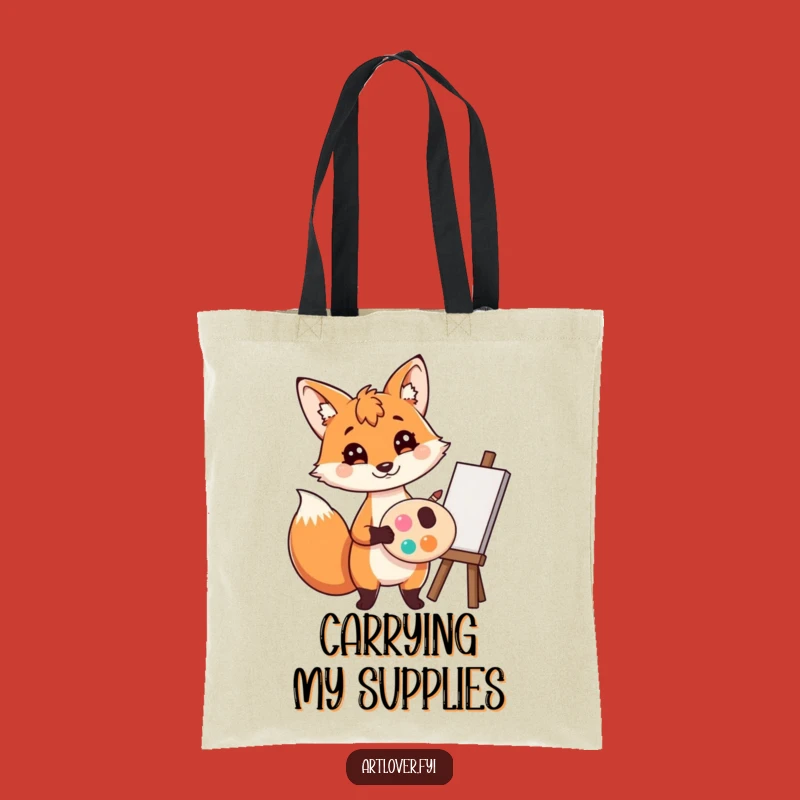 Funny Fox Artist Tote Bag: Creative Carryall, Practical Funny Gift