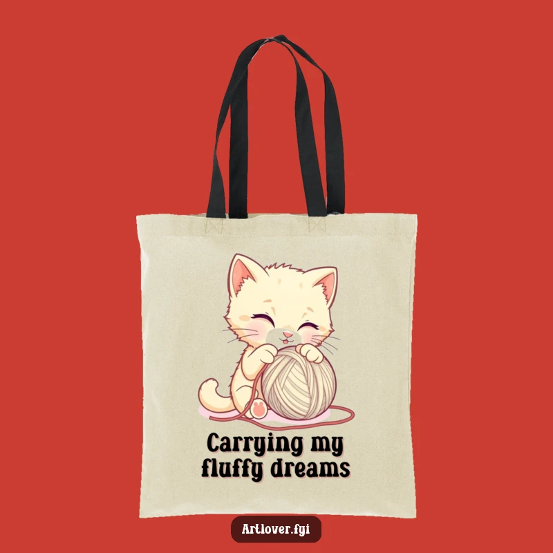 Funny Kitten Sculpting Yarn Tote Bag - Stylish & Humorous Accessory