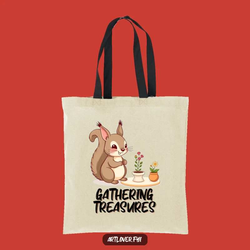 Funny Squirrel Tote Bag: Art Lover's Carry-All - Practical Funny Gift!