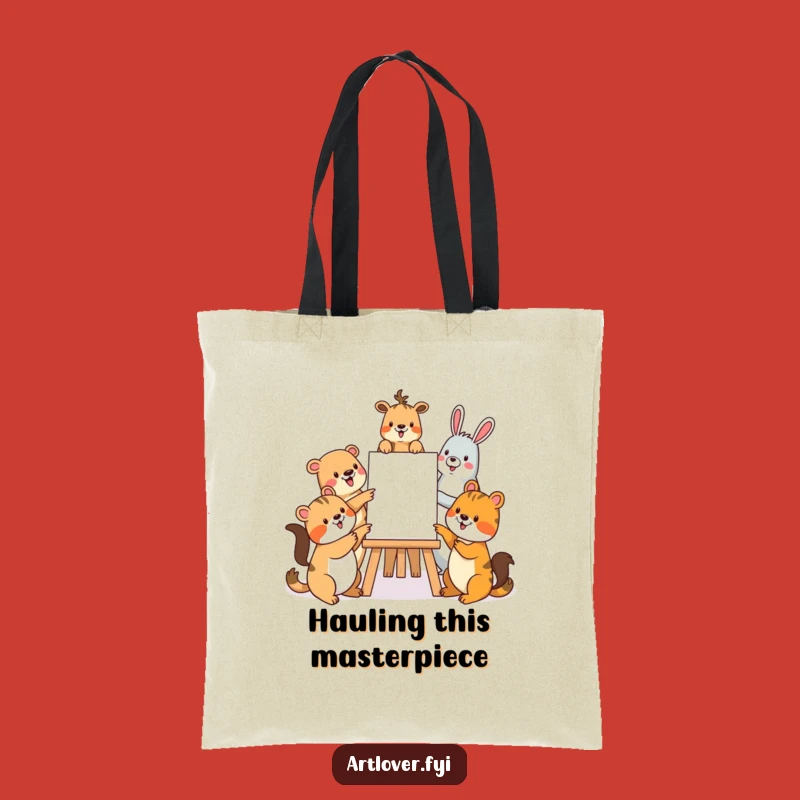 Funny Animal Art Tote Bag: Studio Critters, Stylish Funny Gift