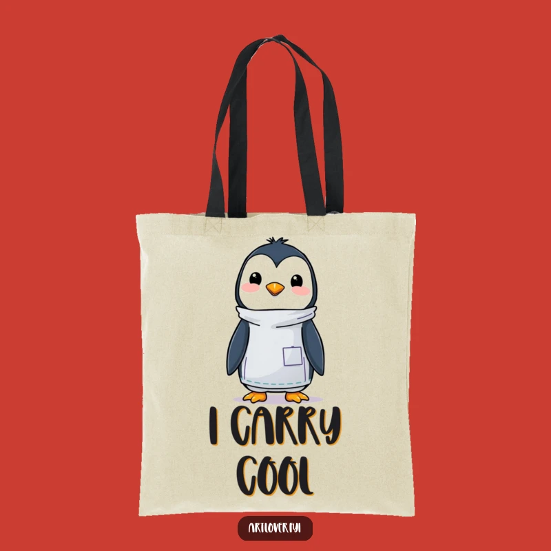 Funny Penguin Artist Tote Bag - Carry Your Creations with Artistic Flair