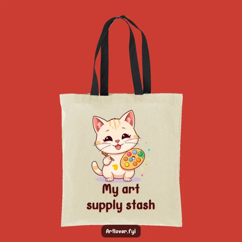 Funny Artist Cat Tote Bag: Carry Your Creativity, Great Funny Gift!